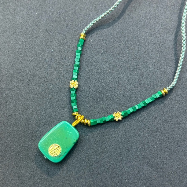 菱镁绿色编绳项链2222