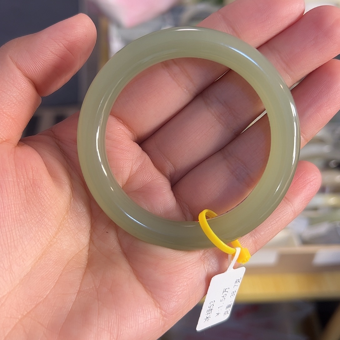 和田玉手镯未镶嵌高冰猫眼晴水圆条