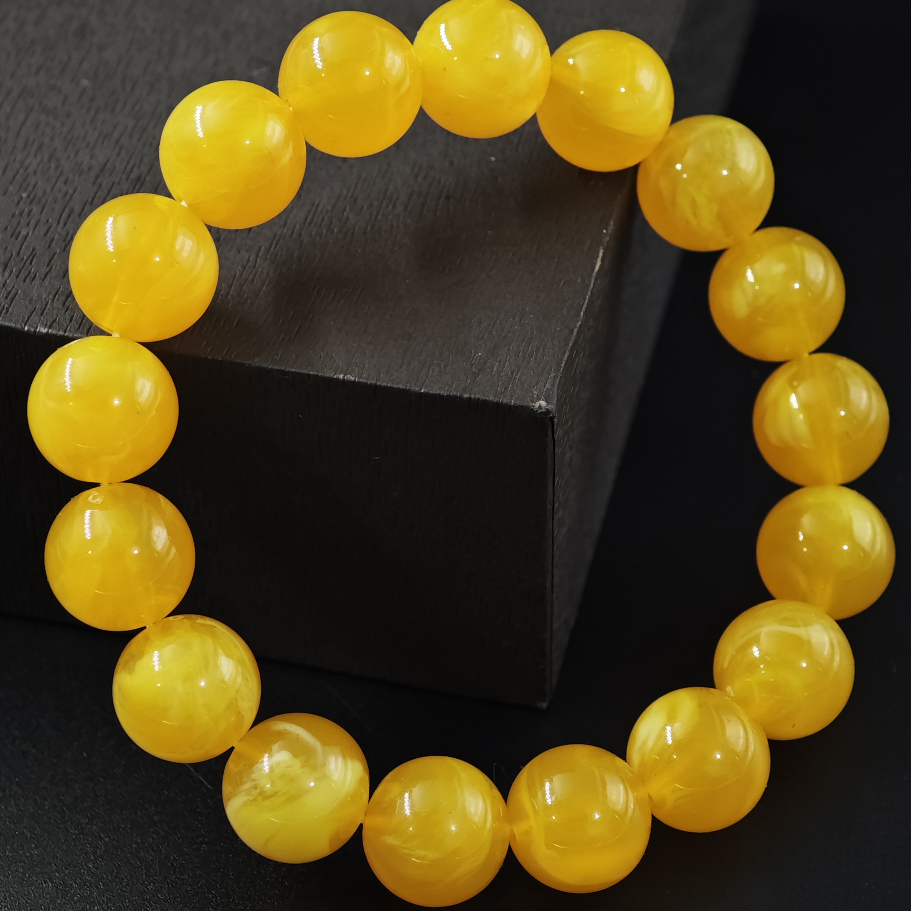  G267时尚气质情侣百搭简约橙黄渐变树脂手串手链