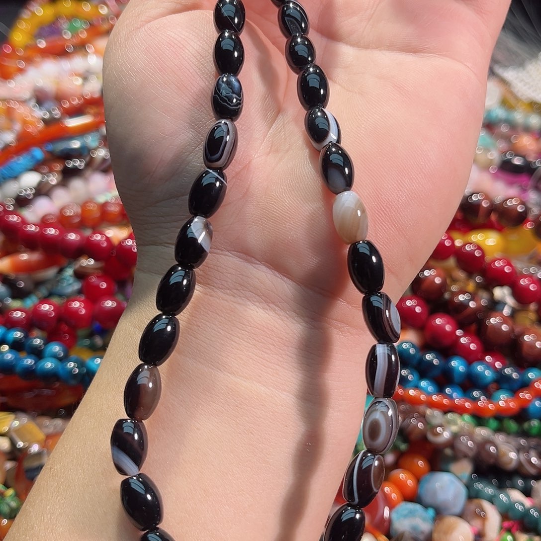 玛瑙/玉髓合金珠宝半成品玛瑙8x11mm