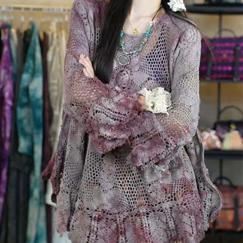 蕊工坊针织上衣多彩扎染半身裙通用链接手工产品默认微瑕介意慎拍