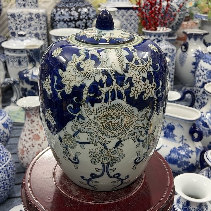 摆件青花瓷居家摆件，储物罐茶叶罐，默认瑕疵