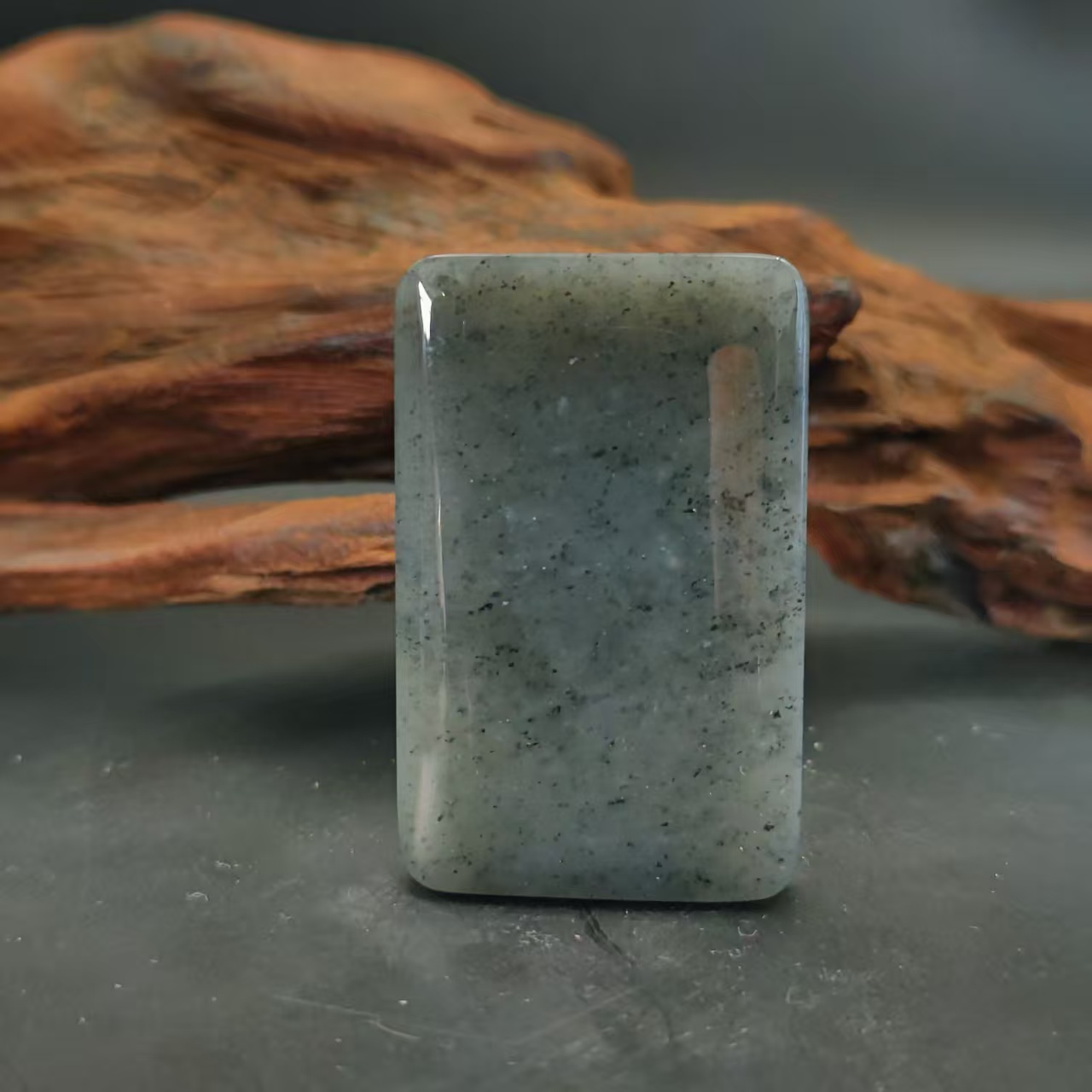 Z和田玉青花无事牌吊坠2273