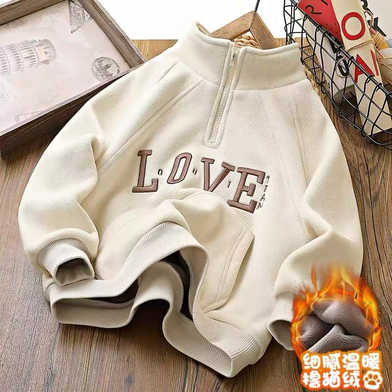  LoVE羊羔绒Polo领卫衣4480（实物为准）（红色染染介意慎拍）