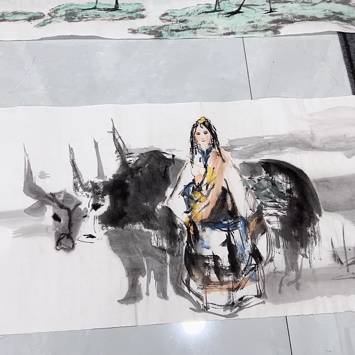 国画C***鱼老师作品国画