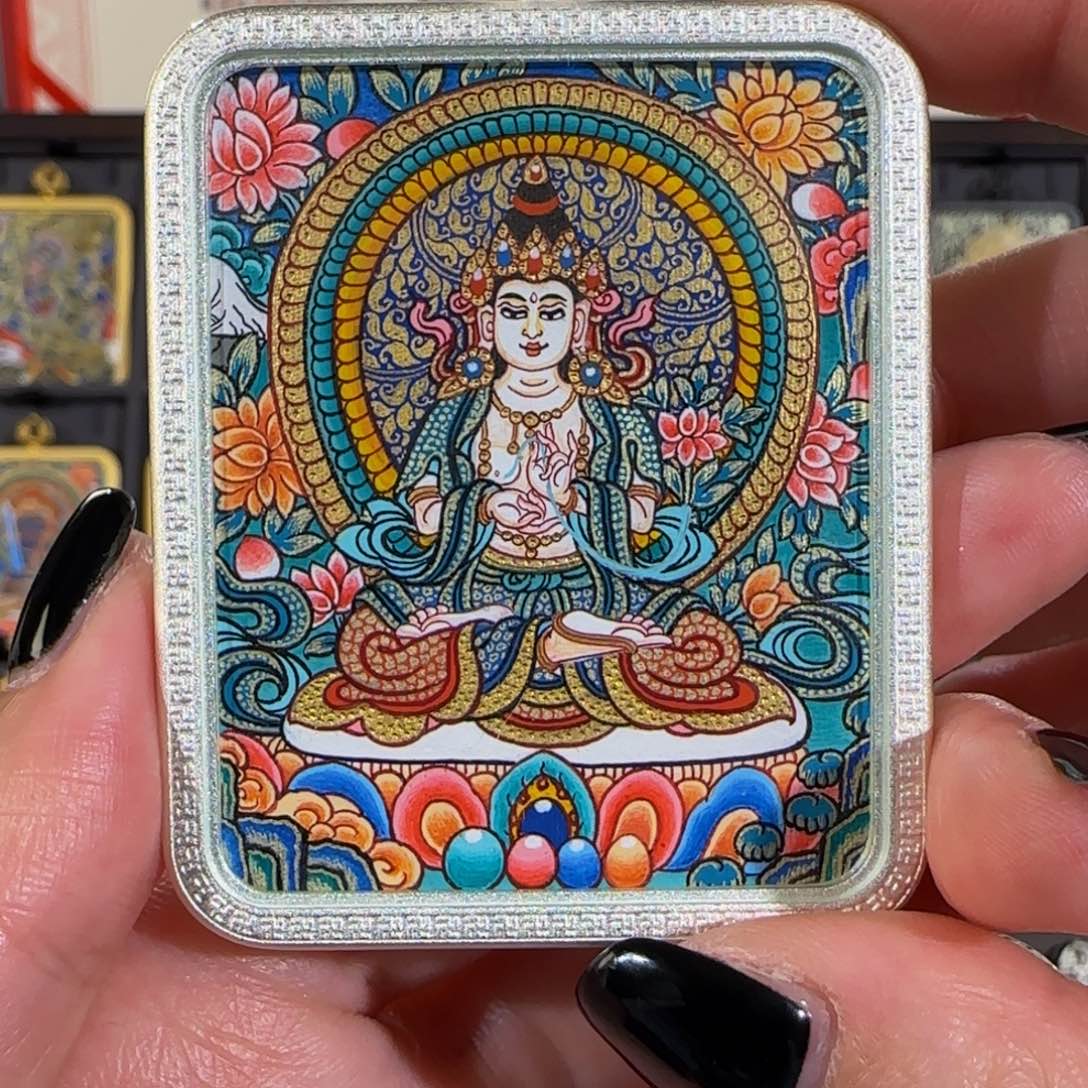装裱画纯手绘天然矿料 大势至 普华东智绘
