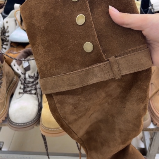 卡其过膝长筒鞋37