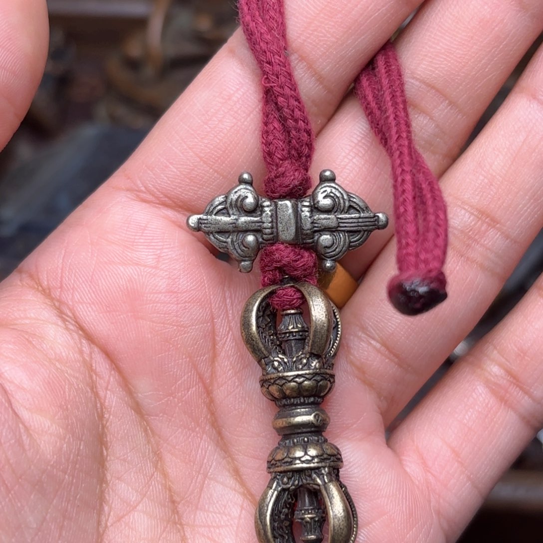 铜星月菩提吊坠项链