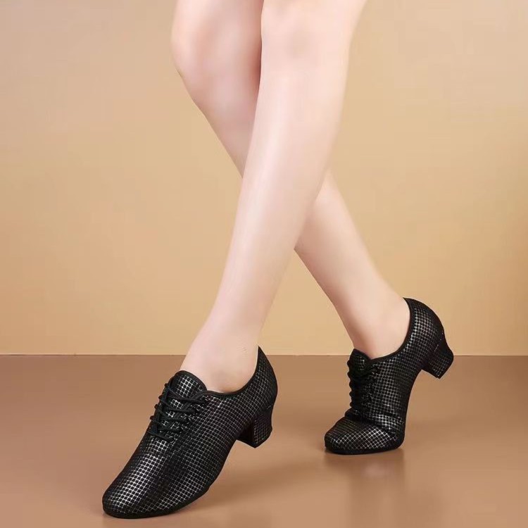 海云丹斯P90新款毛底女牛津布摩登舞鞋交谊舞广场舞蹈鞋