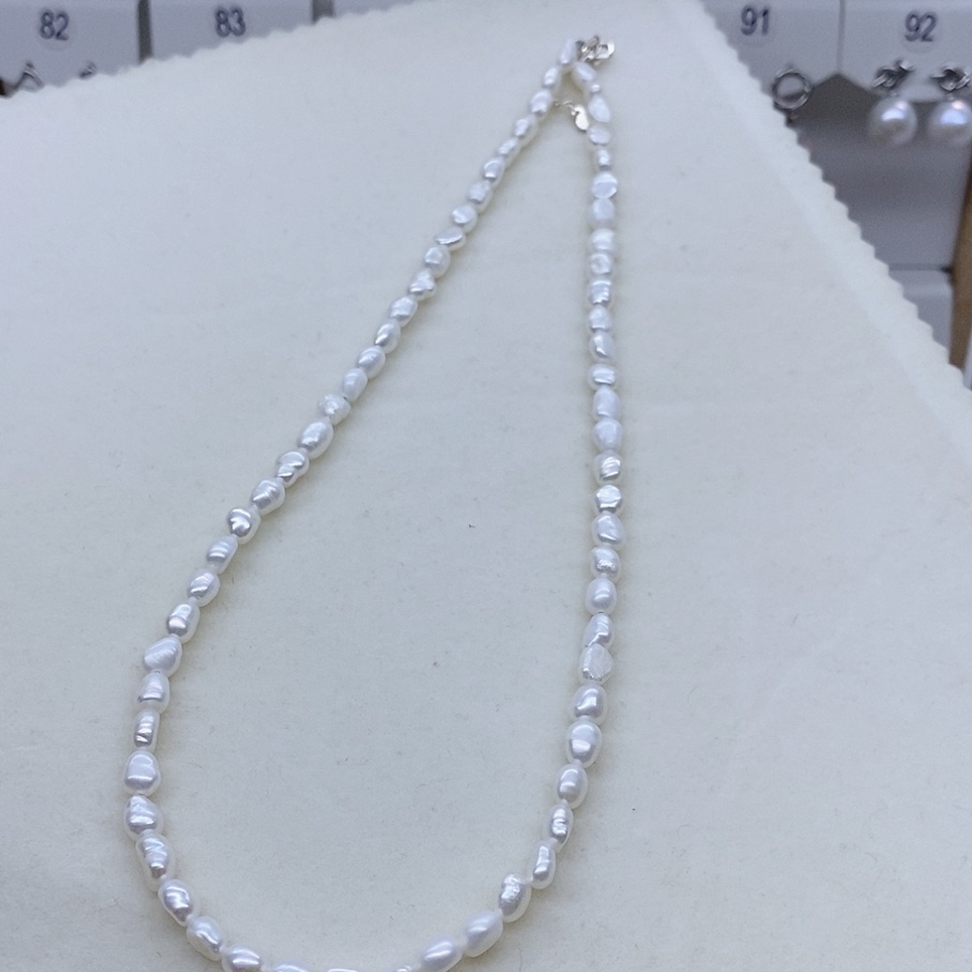 淡水珍珠项链银S925镶嵌