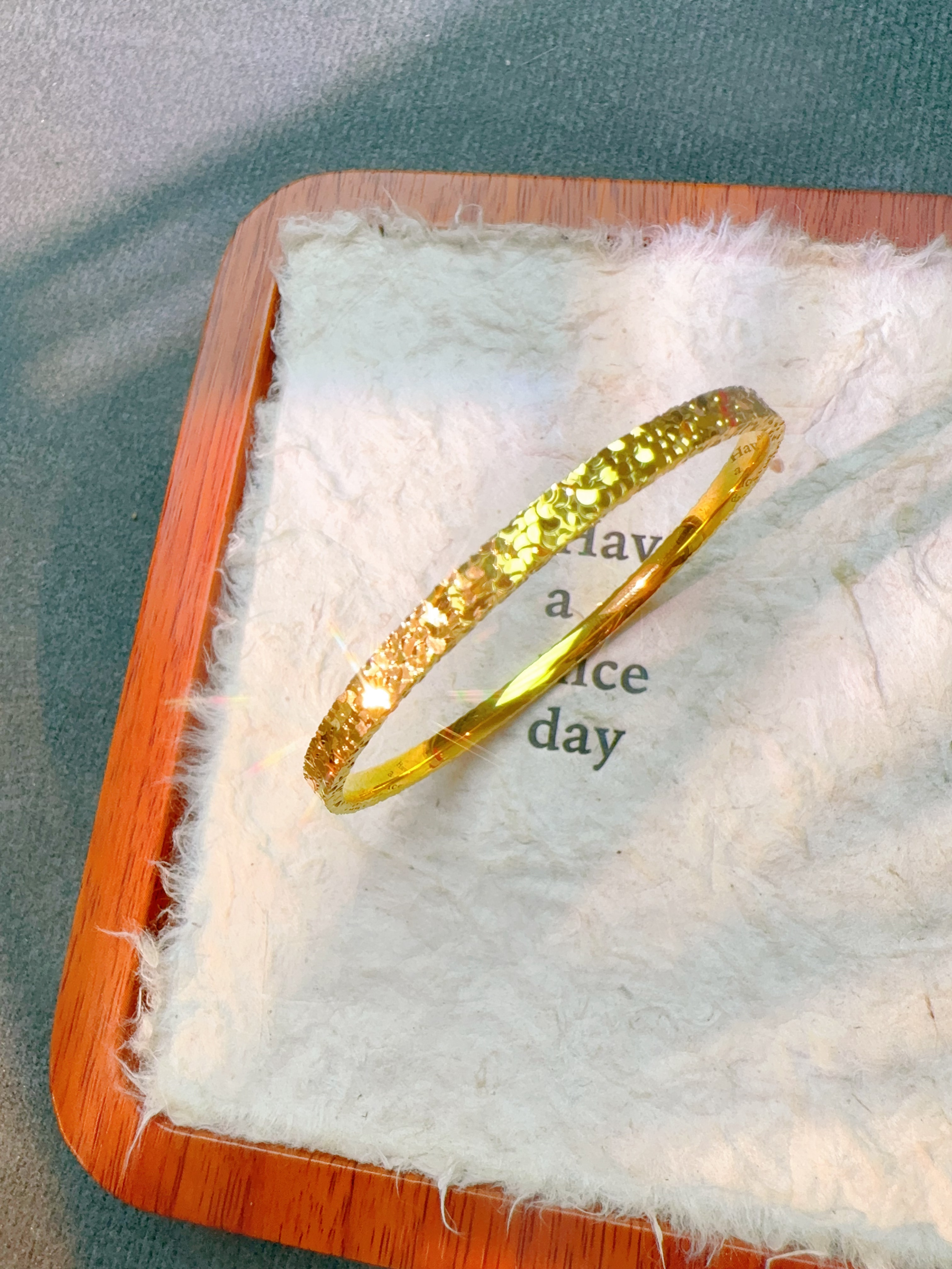 【丁老头甄选】碎冰冰三面闪手镯5076