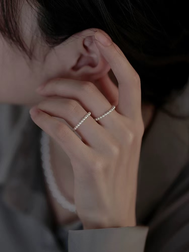 【YL-68】新人见面礼珍珠小米珠2.5mm戒指弹力绳均码