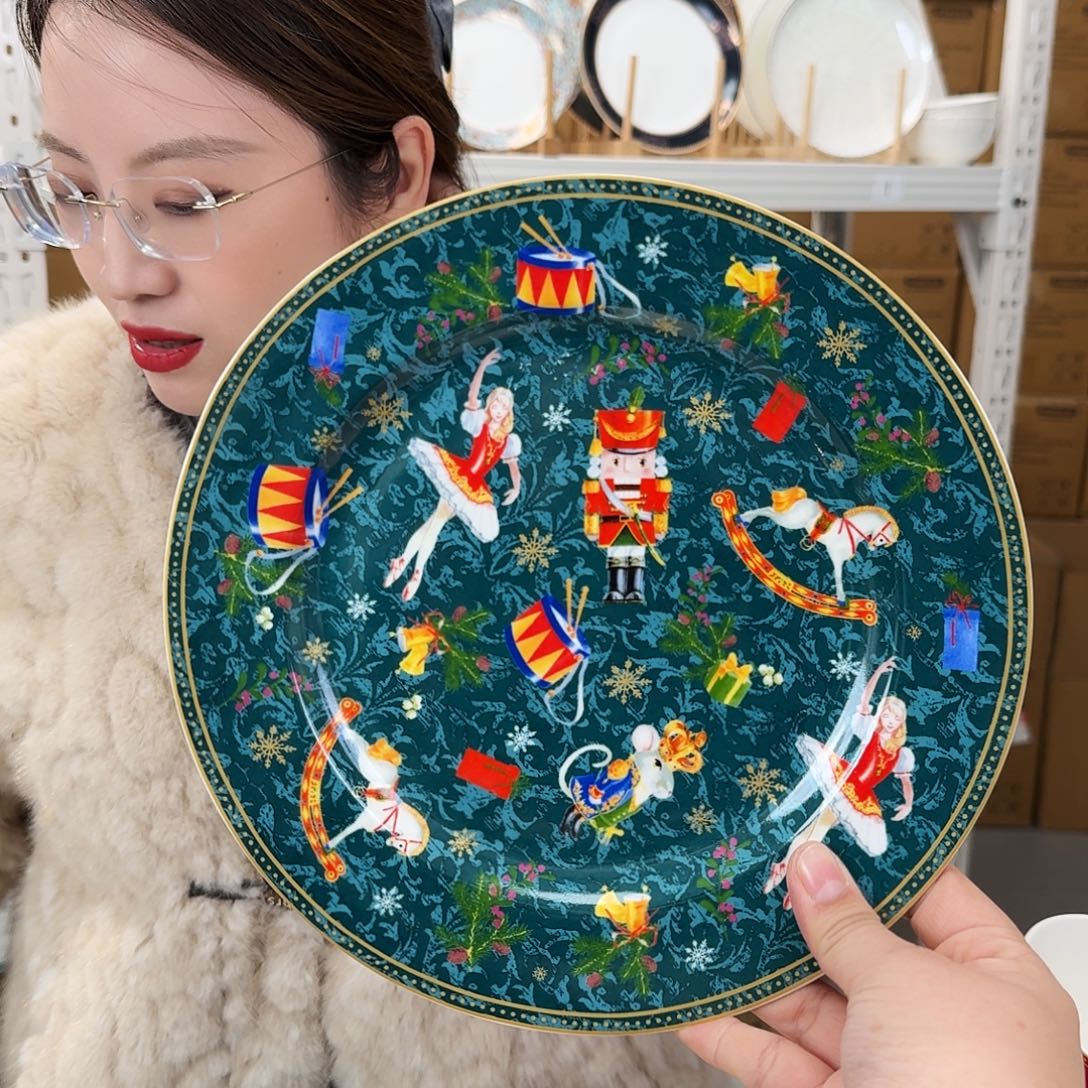 骨瓷骨瓷十英寸25cm大盘一只外贸骨瓷