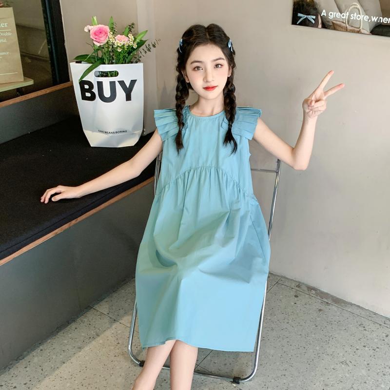 女童夏装连衣裙儿童2024新款潮流中大童小女孩休闲洋气甜美公主裙