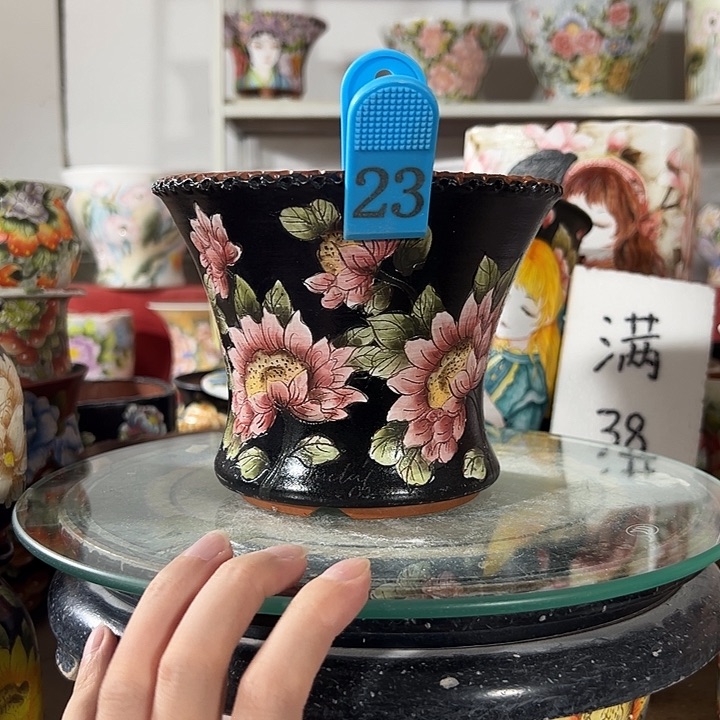 景德镇手绘花盆幸运花盆