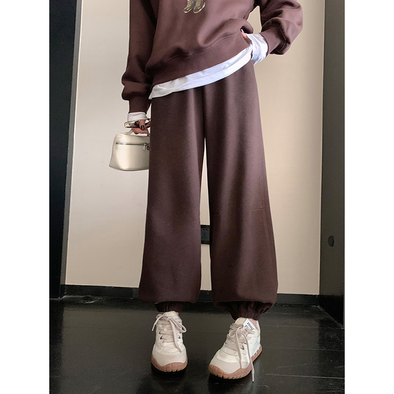 醋酸羊毛裤3.0 松紧腰头宽松束脚秋冬休闲裤C25D16515C