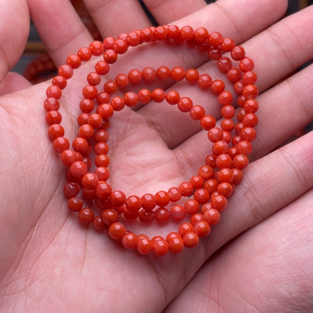 南红玛瑙未镶嵌配饰卡4mm