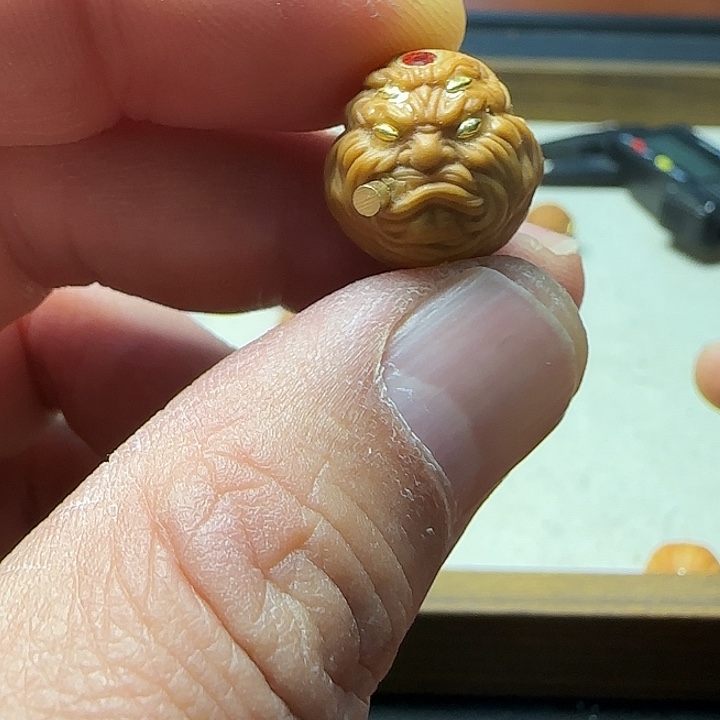 猴头核桃手串镶嵌单颗尺寸15+mm