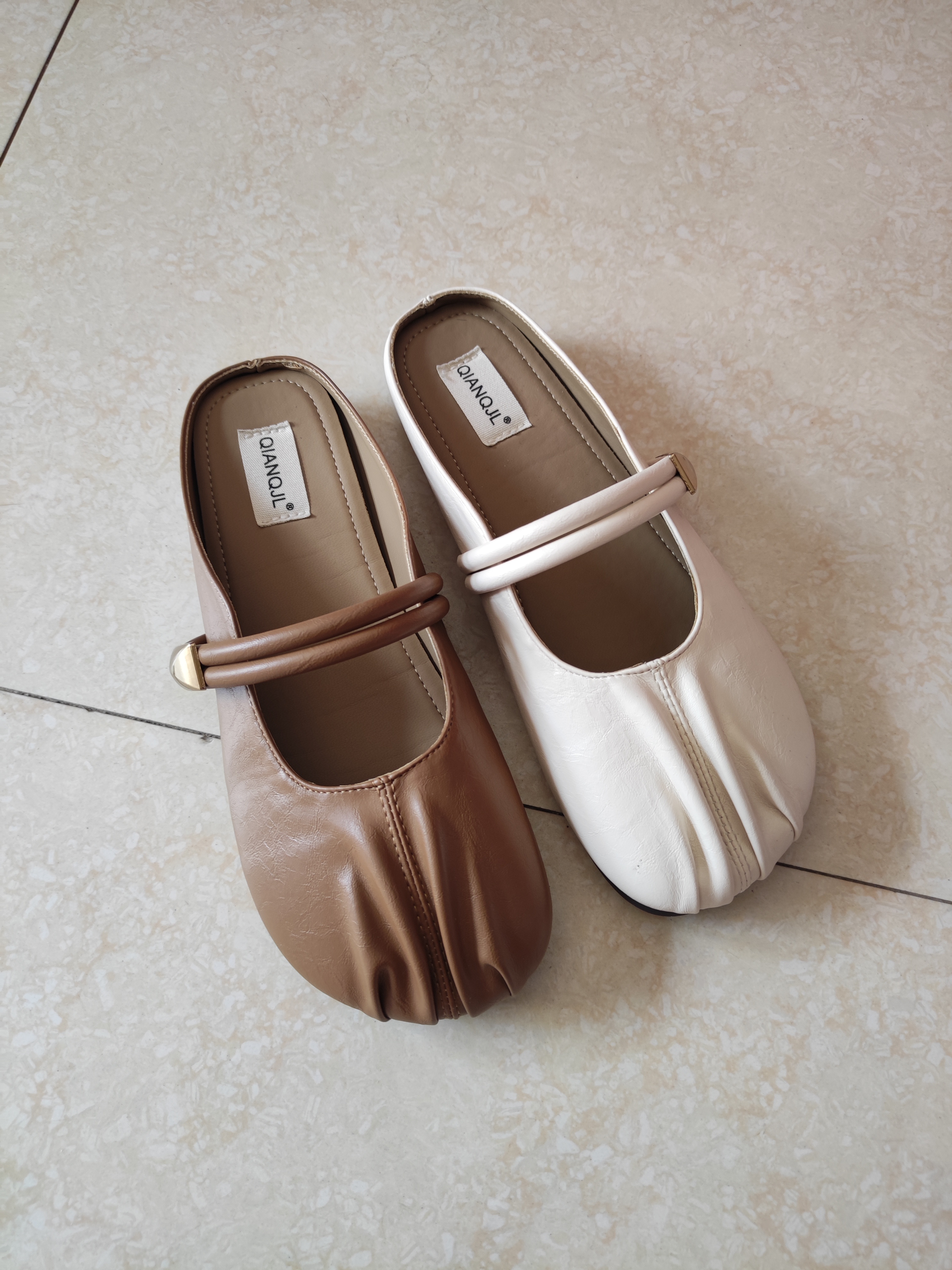 女士外穿包头半拖鞋