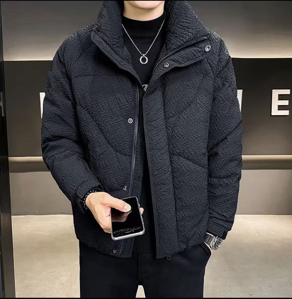 杭州冬季爆款新国标90绒立领纹理面料国标羽绒服-2388