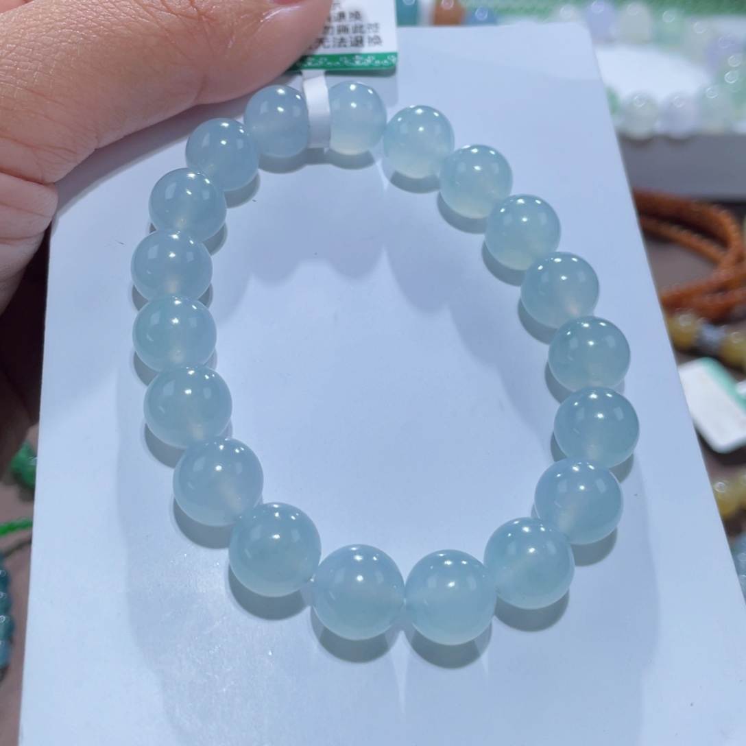 未镶嵌手链翡翠冰胶果冻蓝手串