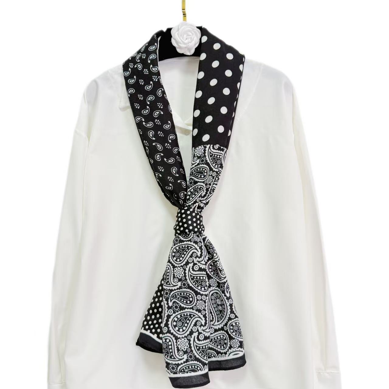 圆点腰果 165*40 棉麻丝毛新款百搭