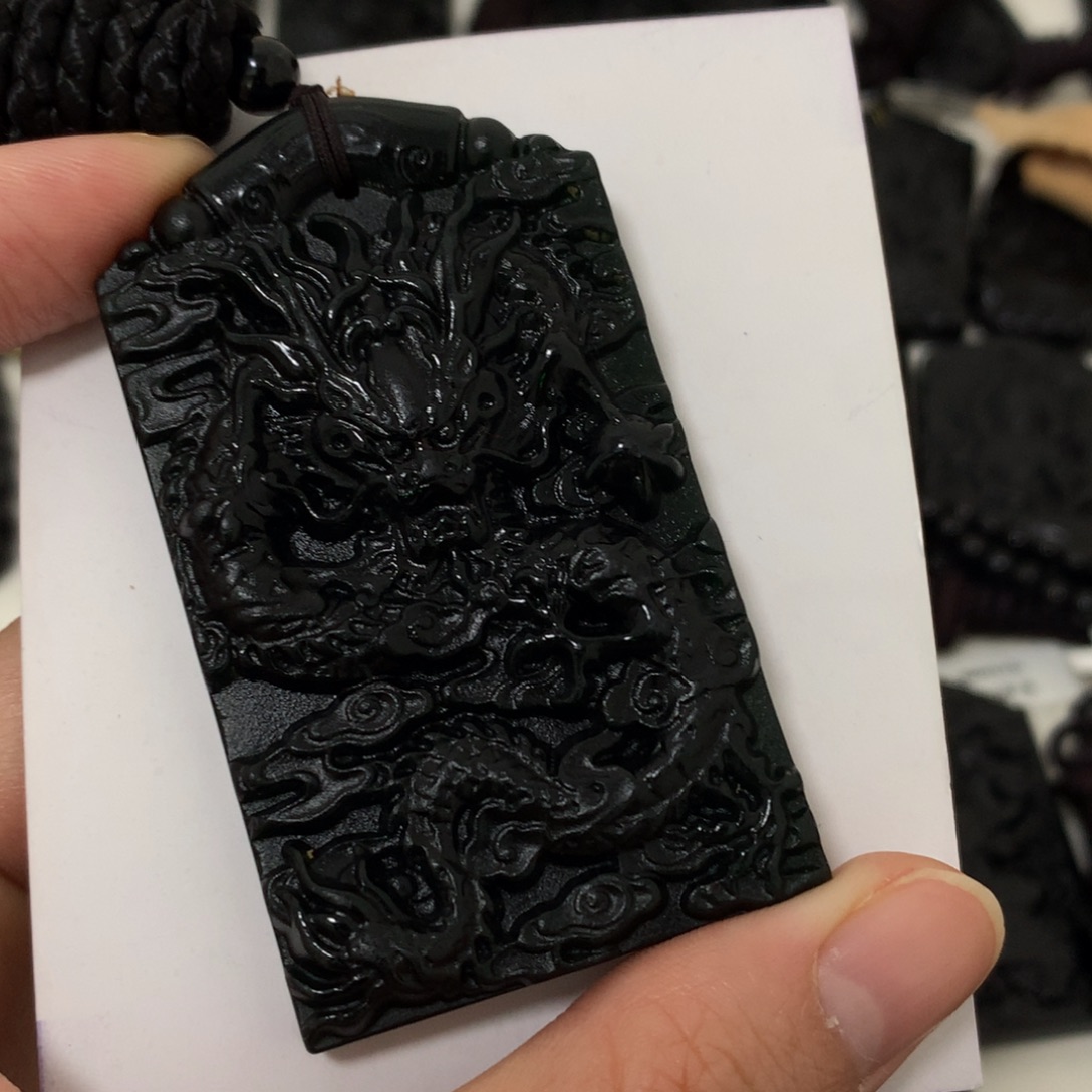 翡翠未镶嵌颈饰天然缅甸a货钢琴黑挂件