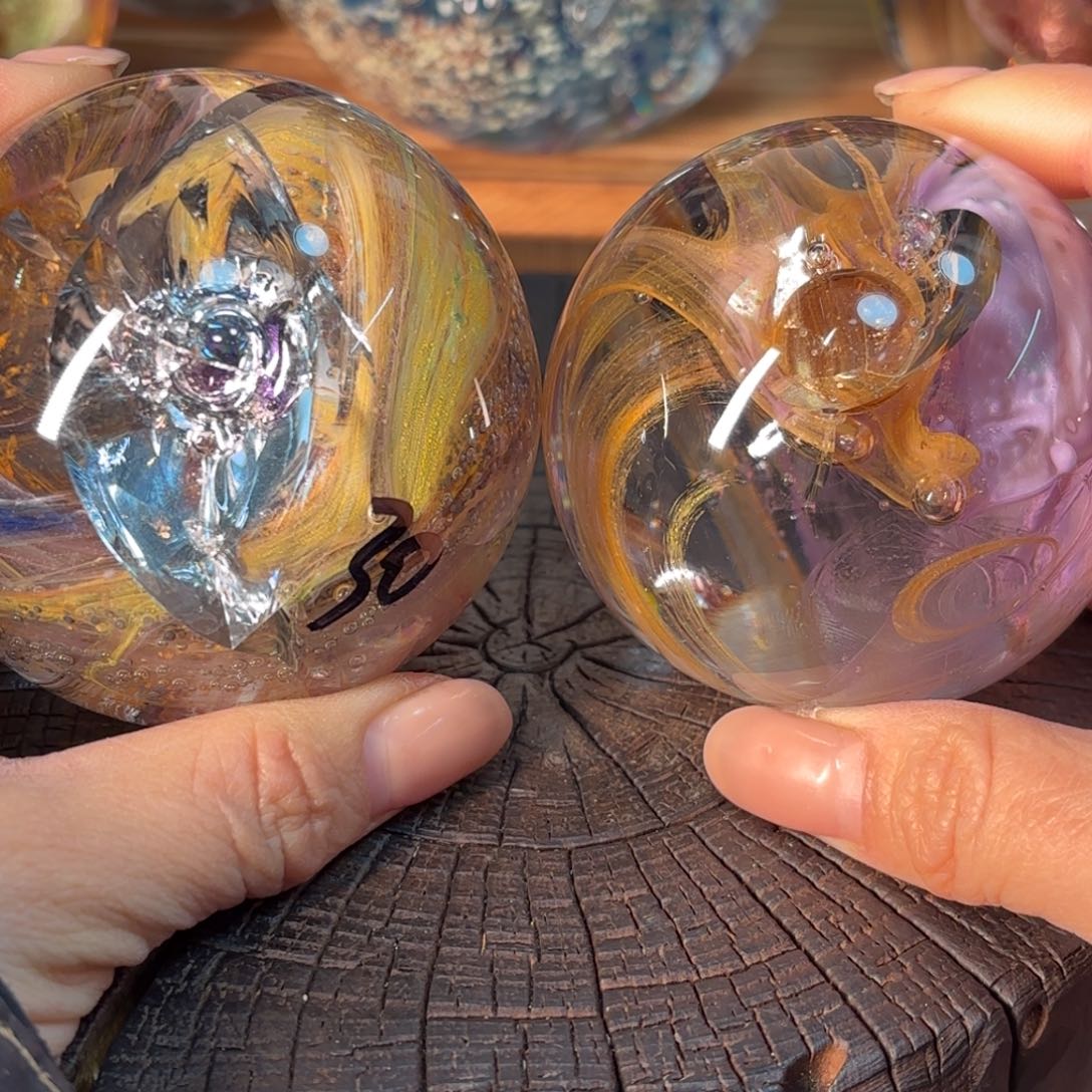 手工艺品琉璃瑕疵2个