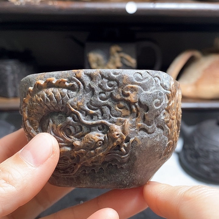 紫砂茶壶隐龙杯冰碛岩
