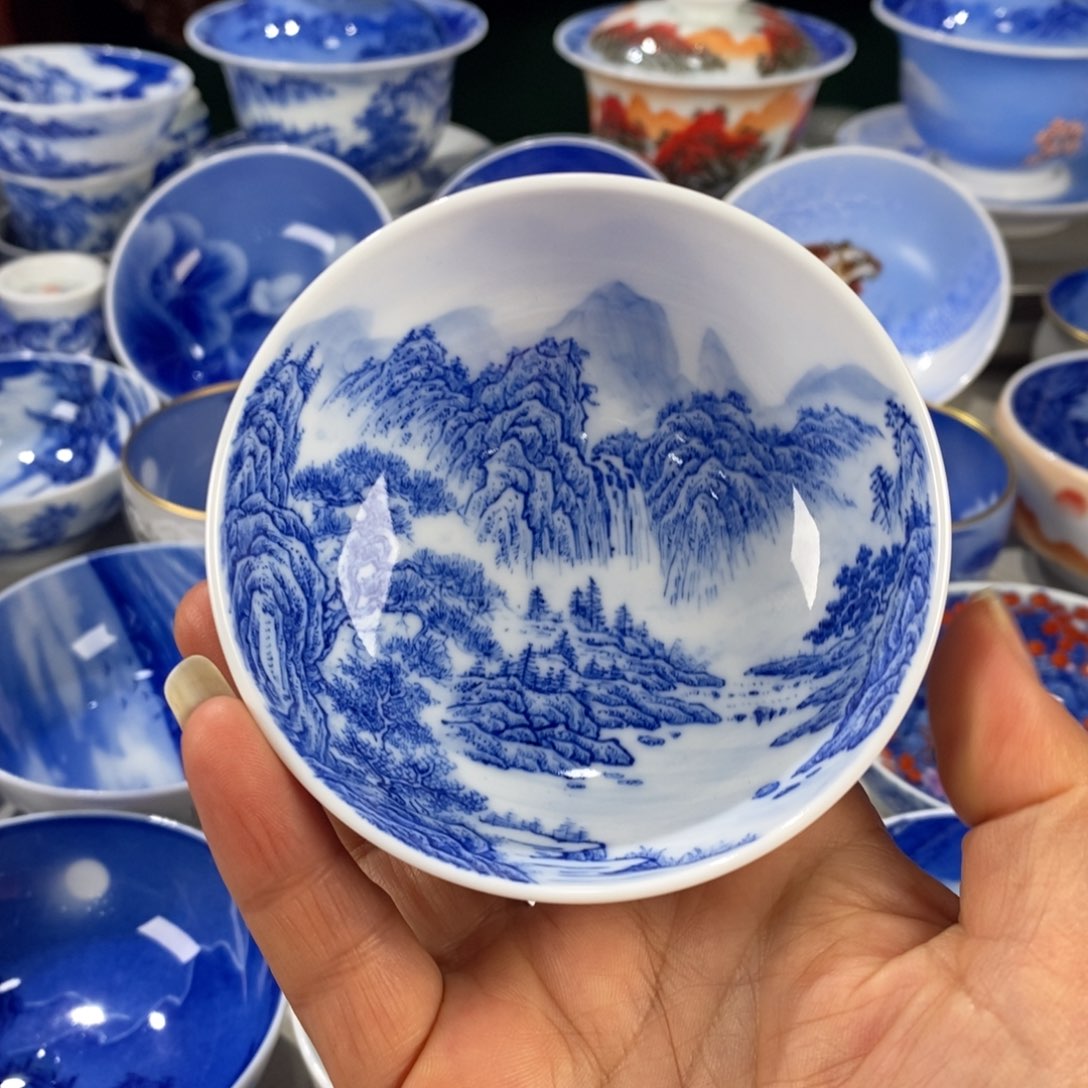 青花山水主人杯杯