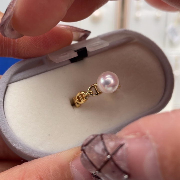 海水珍珠戒指银S925镶嵌