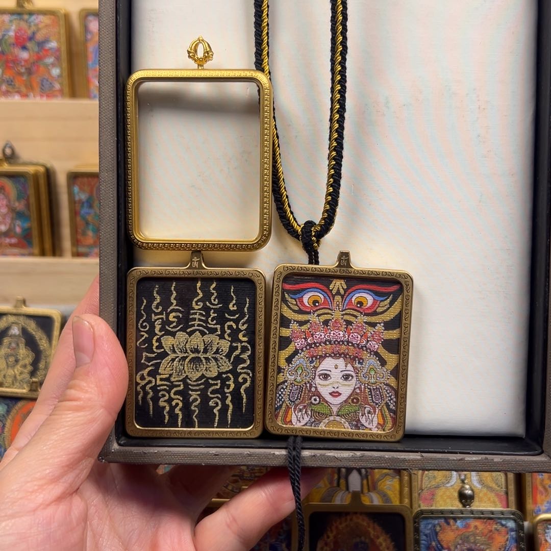 吊坠拉**帆扎基拉姆五双面铜壳唐卡