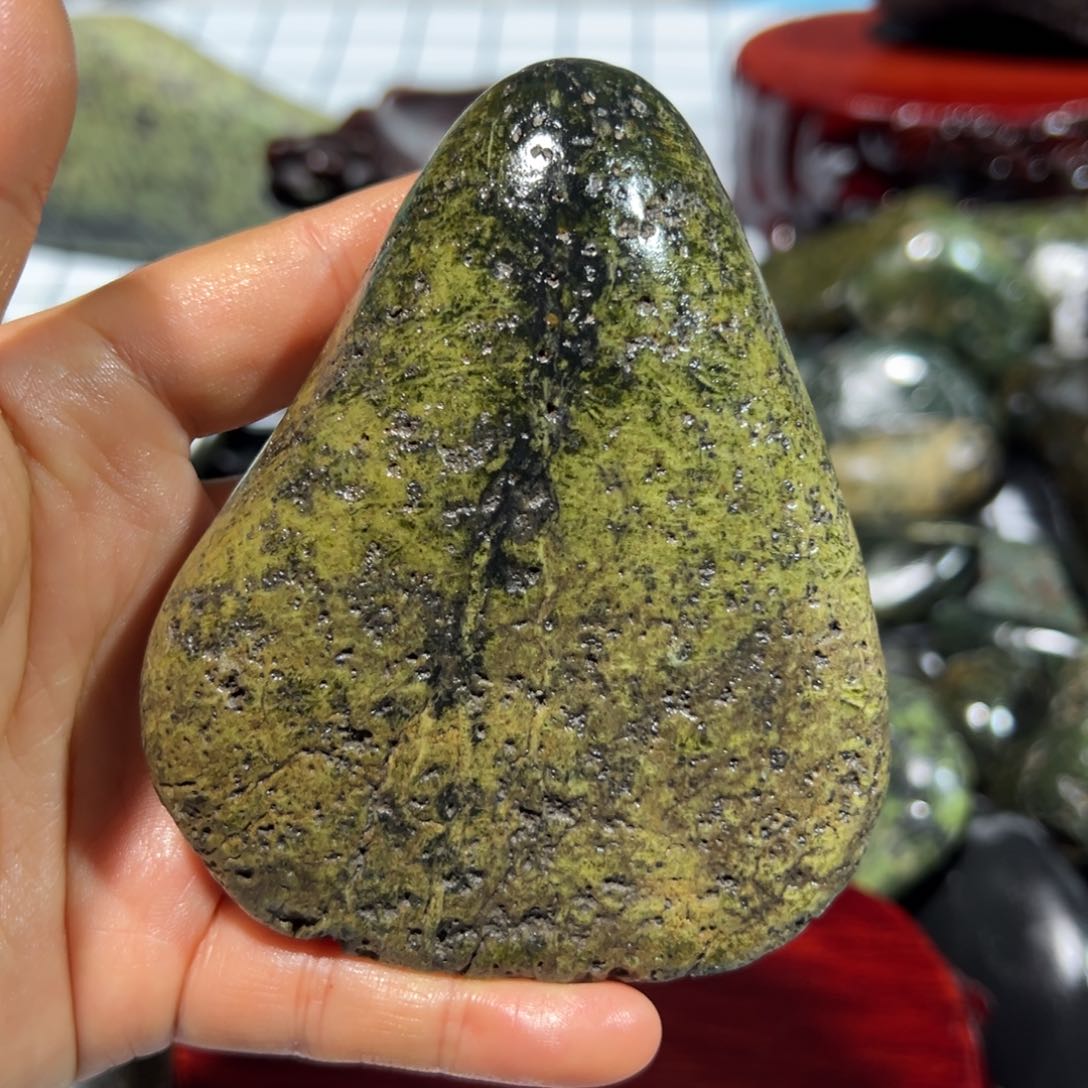 未镶嵌蛇纹石玉西藏藏玉药王石烁*