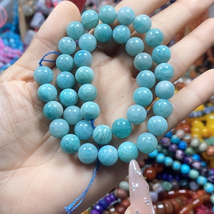 玛瑙/玉髓未镶嵌珠宝半成品天然天河石卡10mm