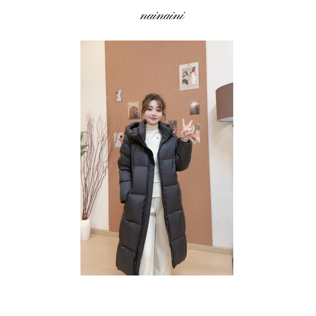 【临冬漫雪】黑金长款羽绒服女2025冬季新款保暖经典百搭2501