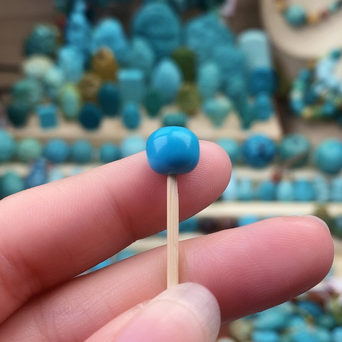 绿松石珠宝奇石未镶嵌8.5mm