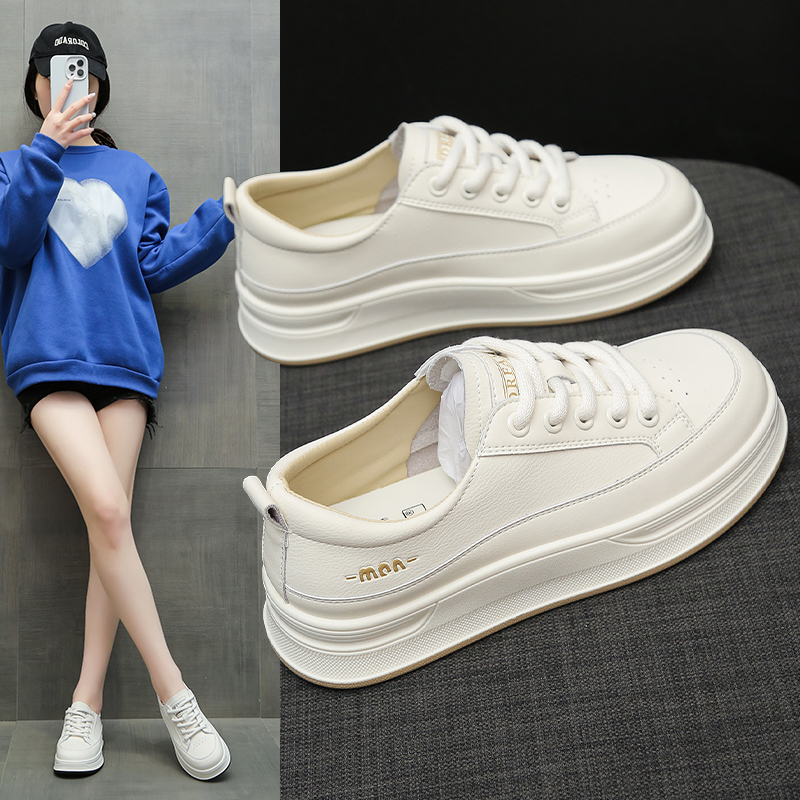 厚底小白鞋女2025年新款春季ins潮显脚小爆款板鞋子休闲运动单鞋