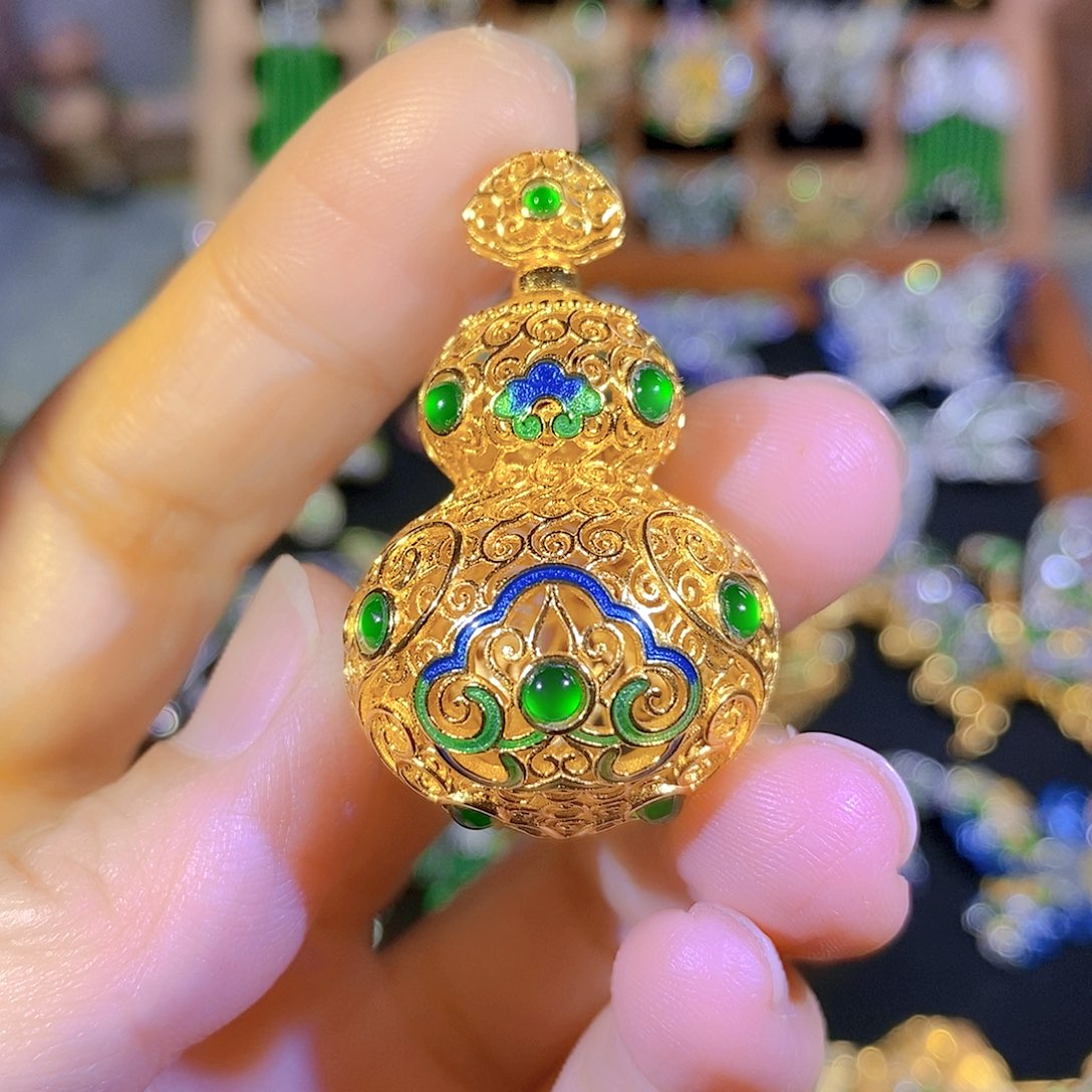 吊坠(不含链)银S925镶嵌翡翠
