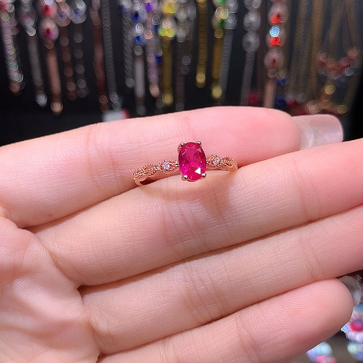 红宝石戒指银S925镶嵌1