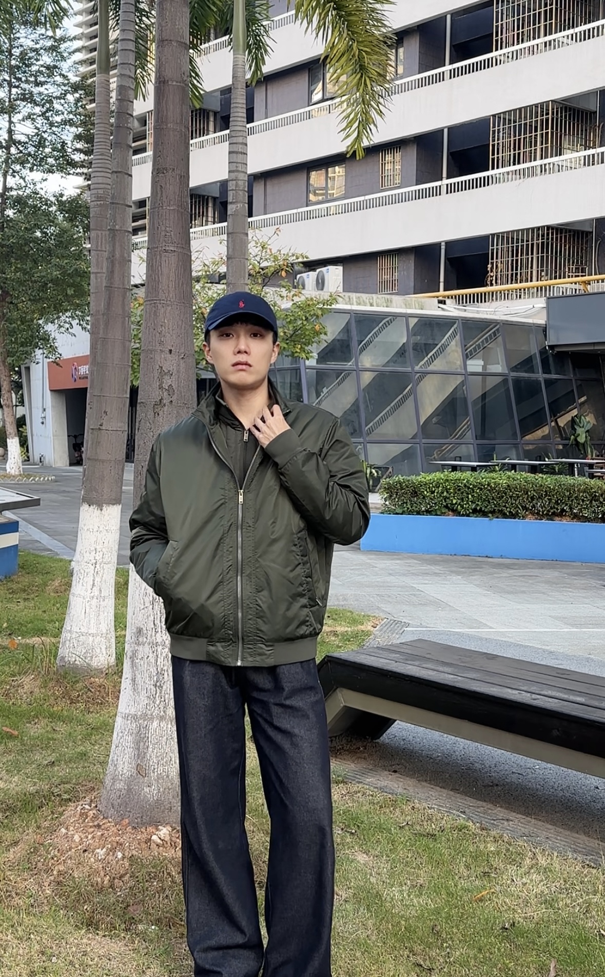 2523-哈灵顿系列假两层机车风夹克棉服外套
