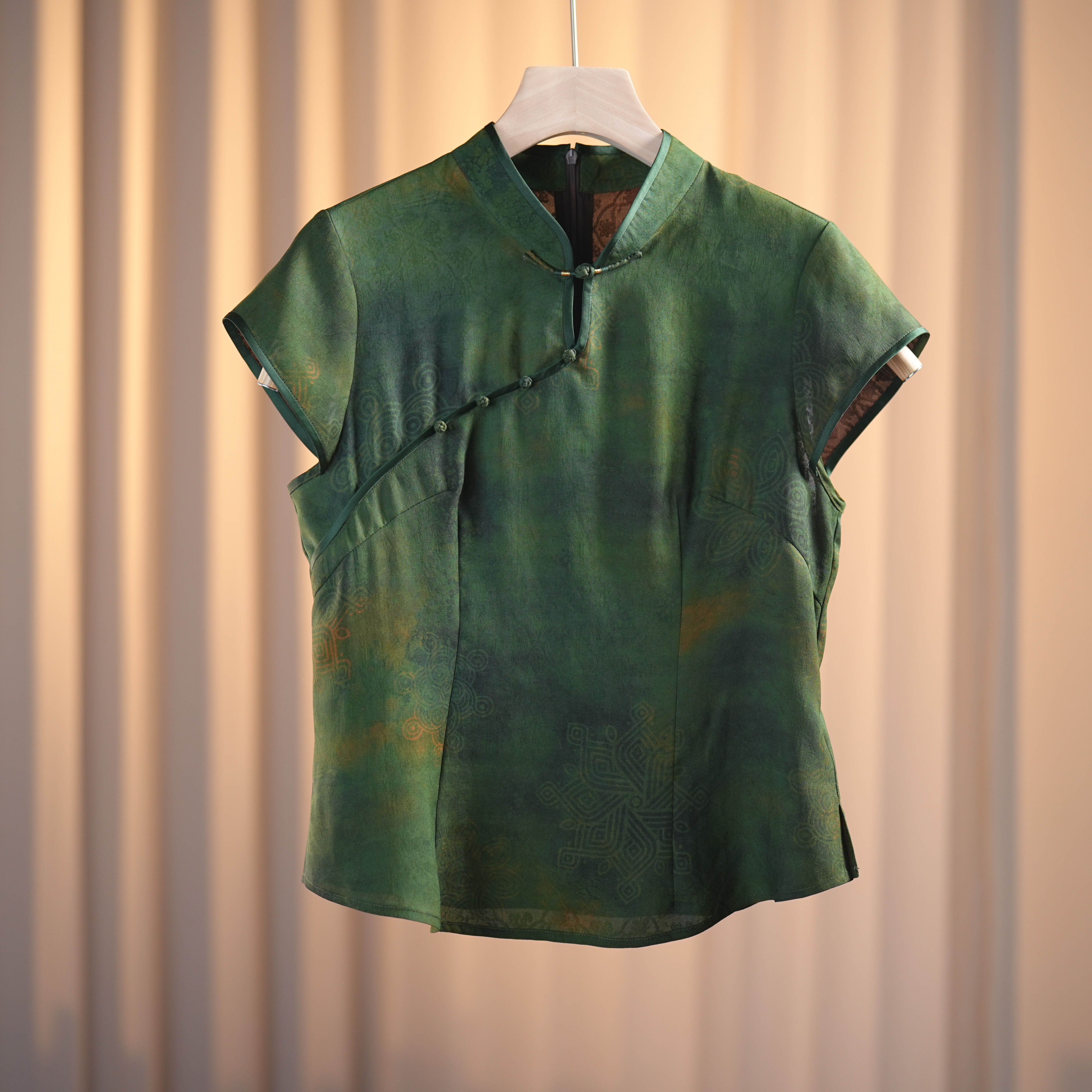 予染-250146新中式香云纱桑蚕丝中国风复古国风气质短袖女装休闲