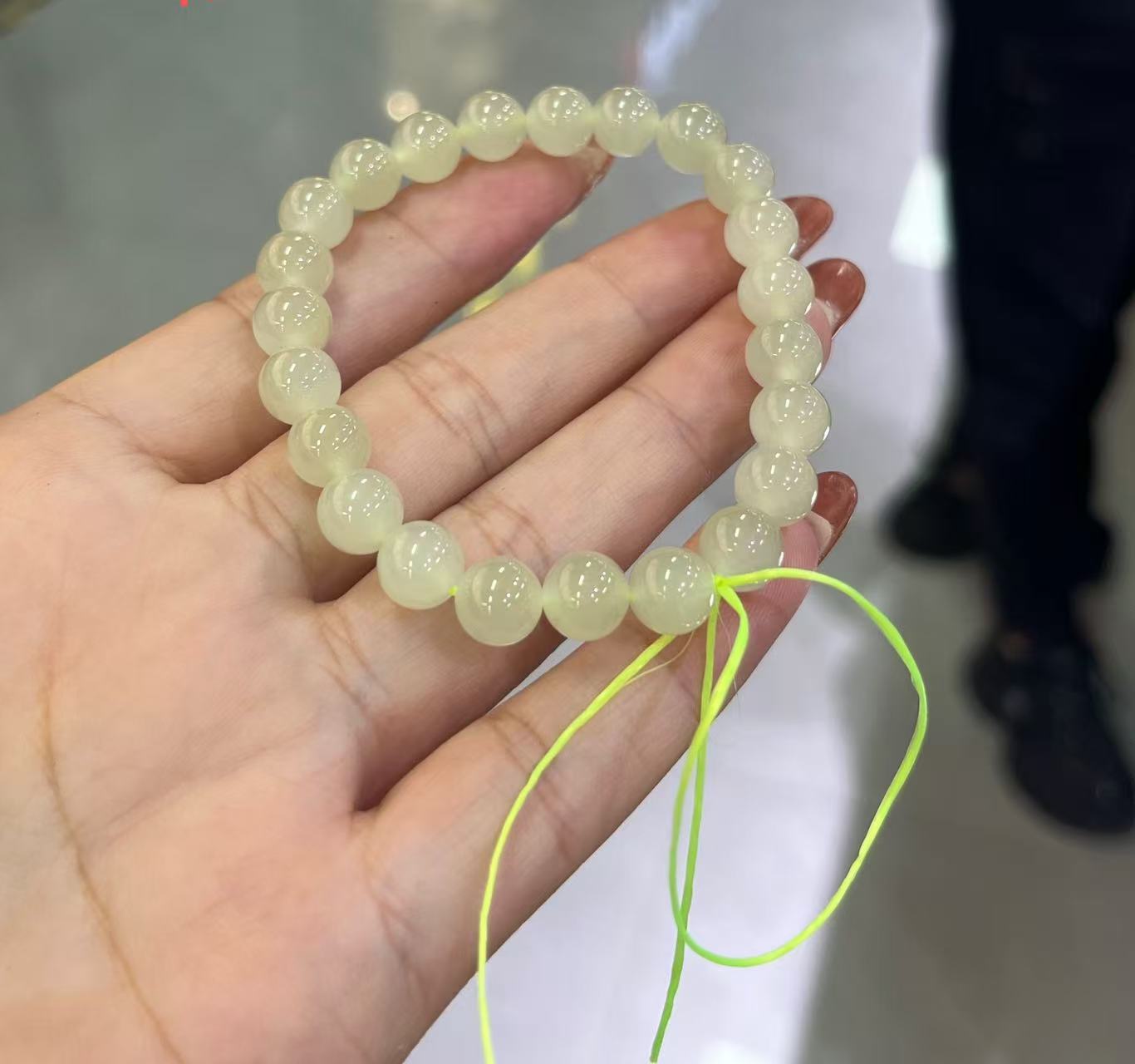 和田玉女款浅冰睛水手串精美气质饰品玉手串单圈渐变女士时尚