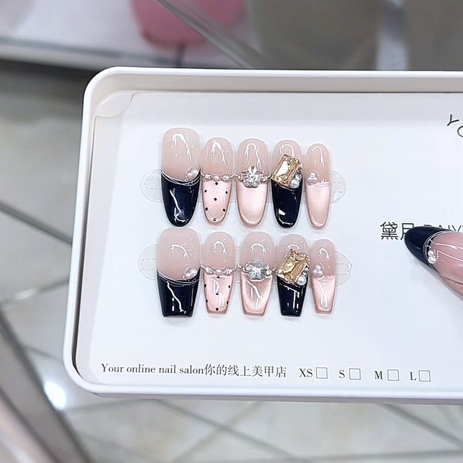 3000 NAIL “黑金爵士”设计师高定原创纯手工高级感猫眼显白穿戴甲