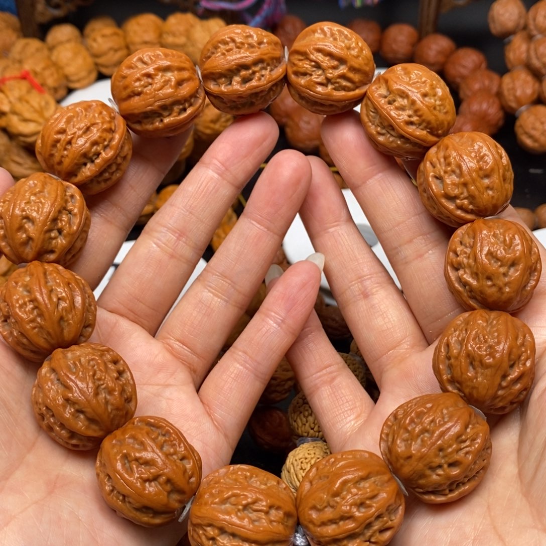 桃核手串肉筋八棱