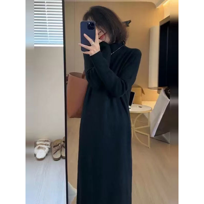 【夏央】2025秋冬新款长袖针织裙气质连衣气质长裙#A606