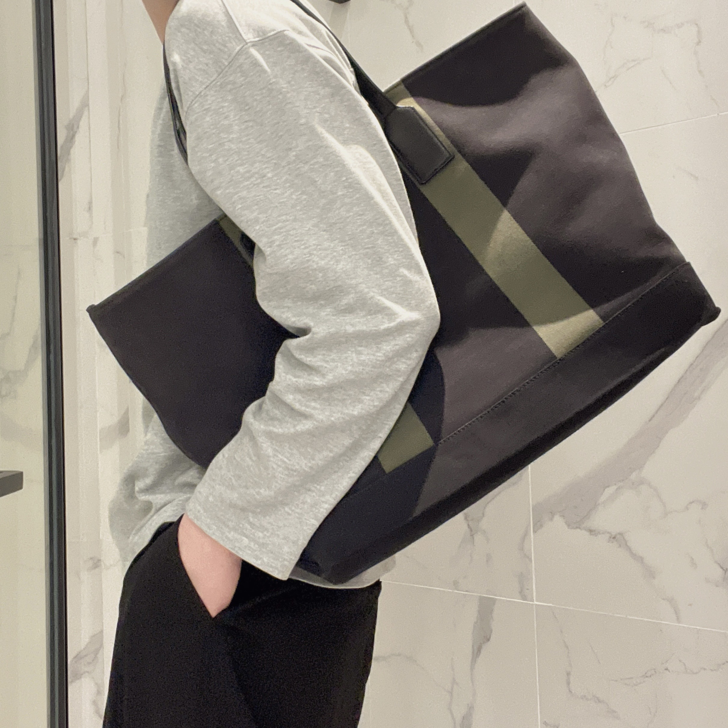 95新 YSL/圣罗兰 【涛】39PP05黑色手提单肩托特包