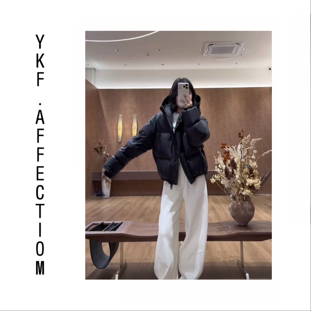 “小企鹅”《广检90》冬季保暖百搭极简连帽羽绒服10318