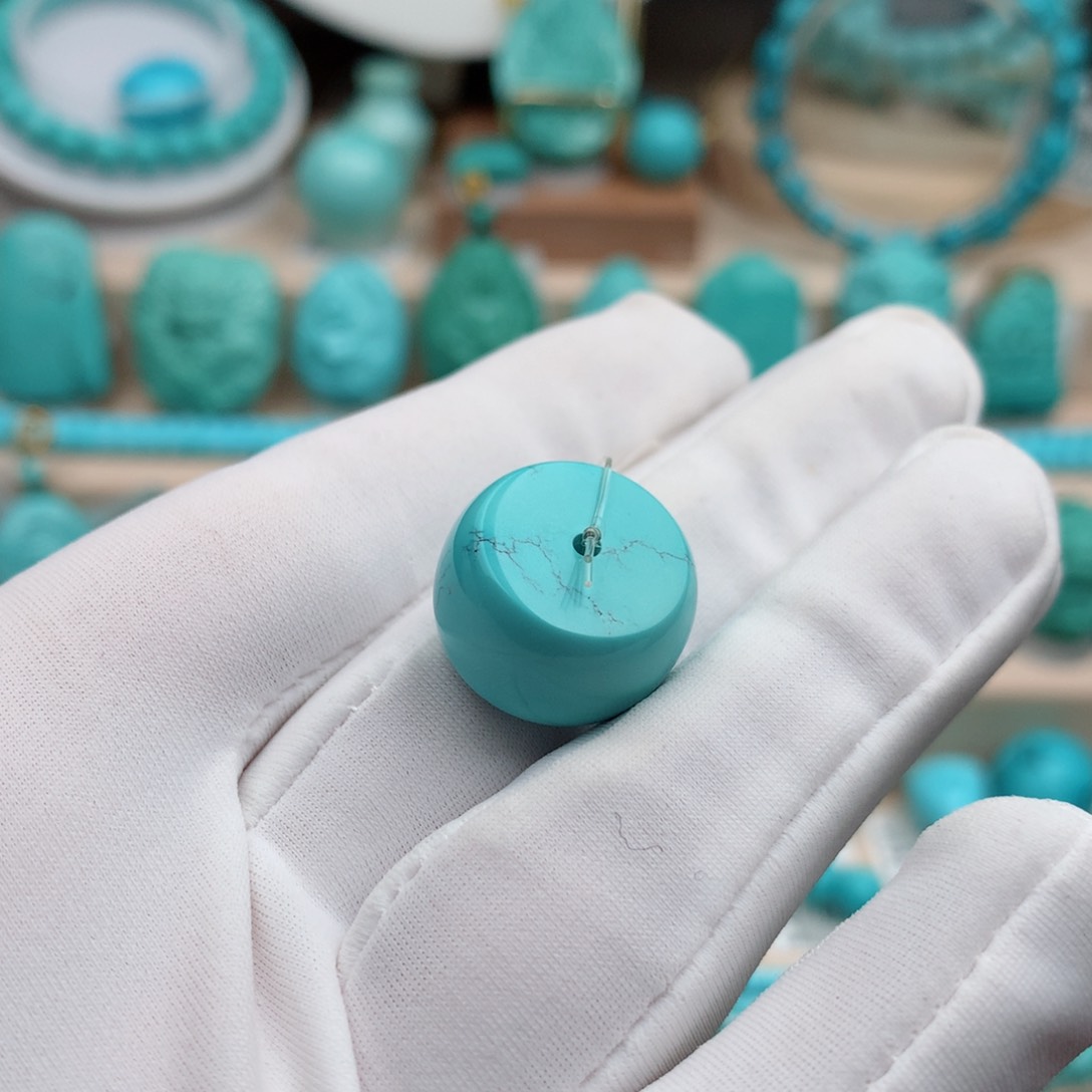 绿松石珠宝奇石未镶嵌17.4mm