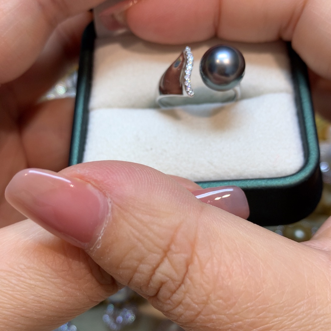 海水珍珠戒指银S925镶嵌