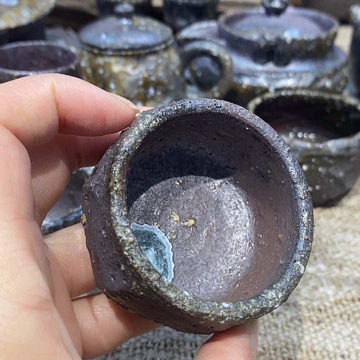 柴烧粗陶手作粗陶主人杯